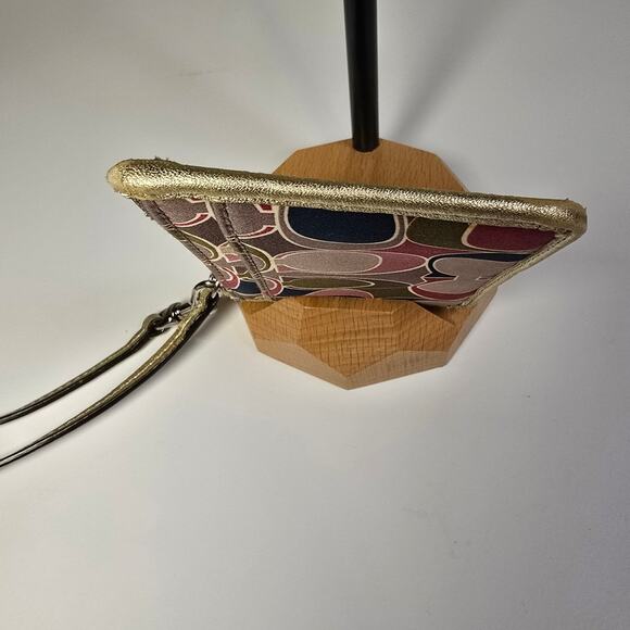 Coach gold leather Multi Color Signature Ashley Skinny ID wallet - Picture 5 of 7